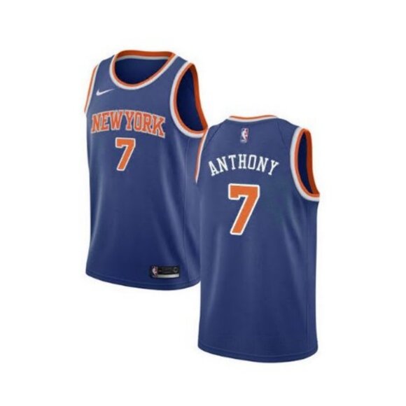 Mens Carmelo Anthony Blue Stitched Jersey